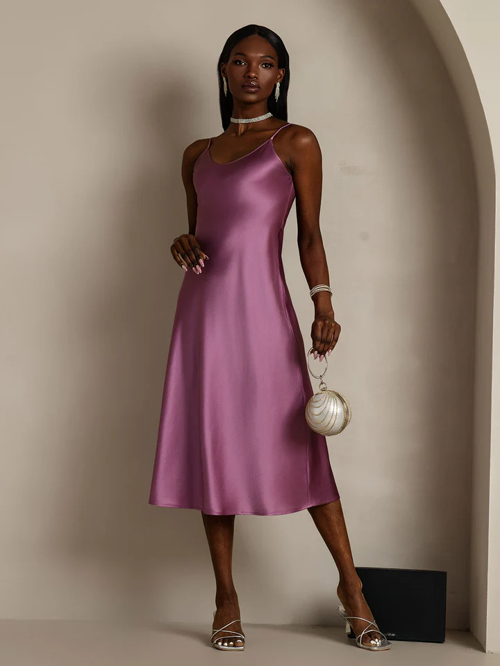 Spaghetti Strap Long Silk Nightgown/Dress