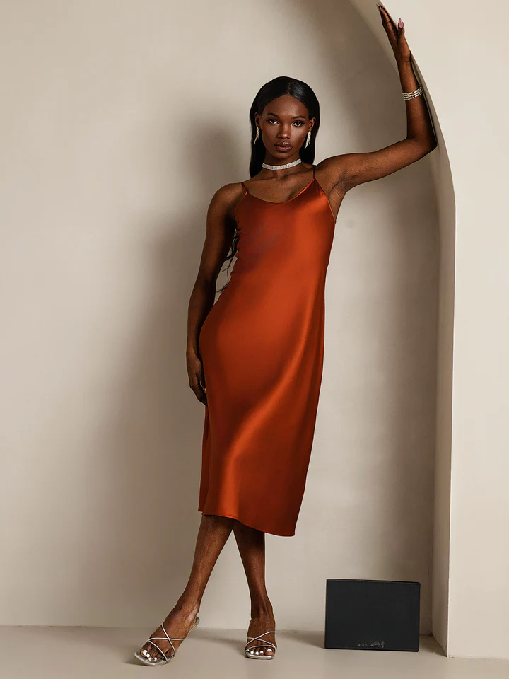 Spaghetti Strap Long Silk Nightgown/Dress